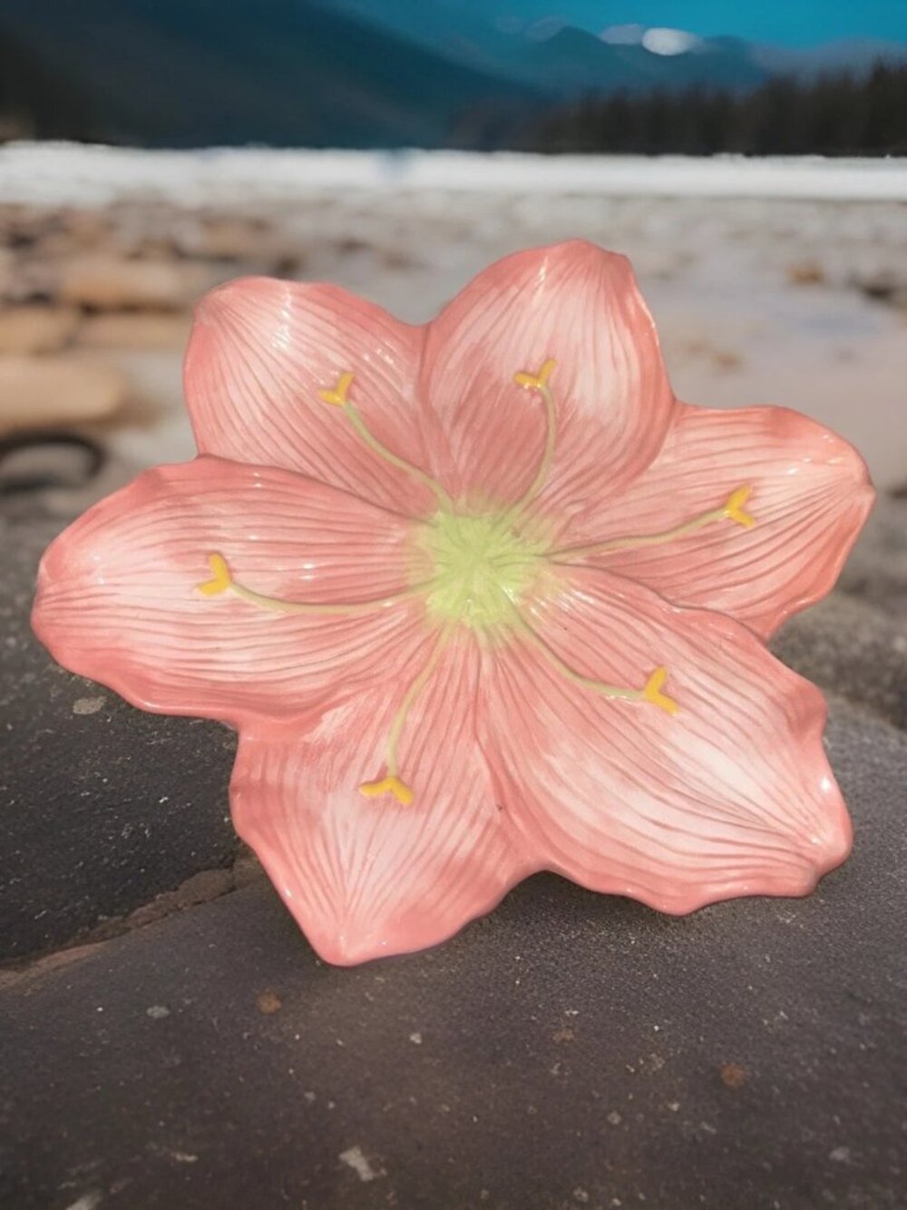 Ambiance Nanette Vacher Lily Floral Dessert Plate - One Per Order